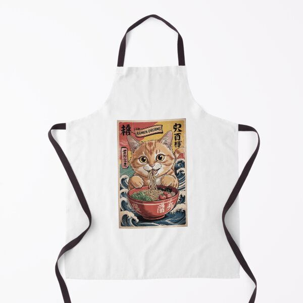 Item preview, a ginger orange cat playfully slurping noodles from a steaming bowl of ramen. designed and sold by bosilvercat.