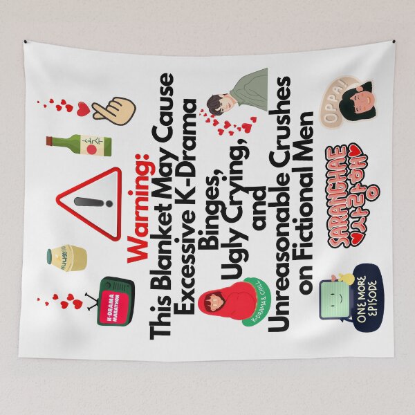 Item preview, KDrama Warning Blanket designed and sold by K-Oppa America.