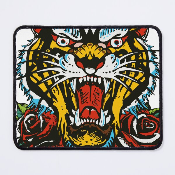 Item preview, tiger rose flower tattoo tattoo roar leaf designed and sold by Achille3777.