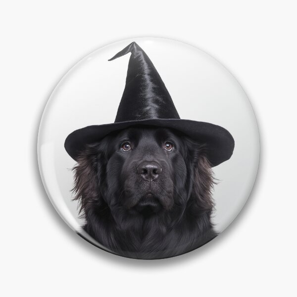 Item preview, Newfoundland dog Wearing Halloween Witch Hat designed and sold by LazyOwlStore.