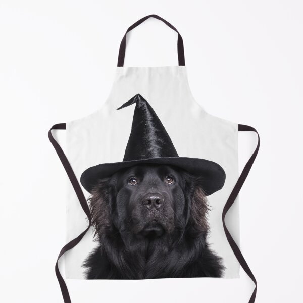 Item preview, Newfoundland dog Wearing Halloween Witch Hat designed and sold by LazyOwlStore.