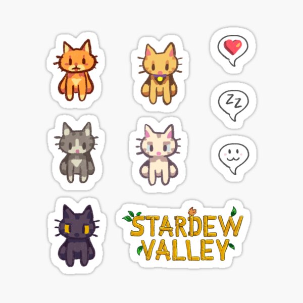 Aperçu de l'œuvre chats de Stardew Valley illustrés créée et vendue par A.N.J.H..
