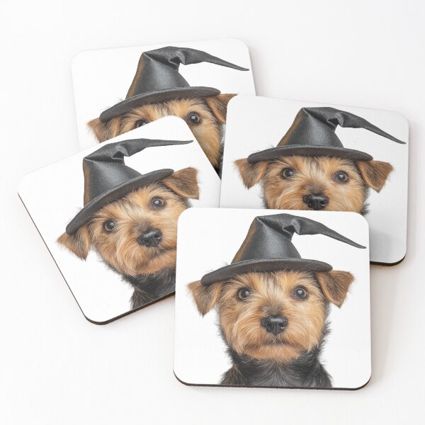 Item preview, Norfolk Terrier dog Wearing Halloween Witch Hat designed and sold by LazyOwlStore.