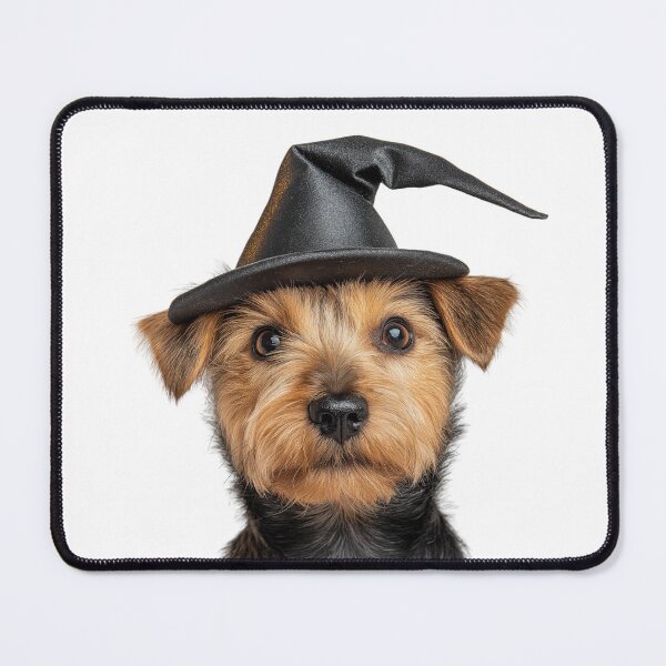 Item preview, Norfolk Terrier dog Wearing Halloween Witch Hat designed and sold by LazyOwlStore.