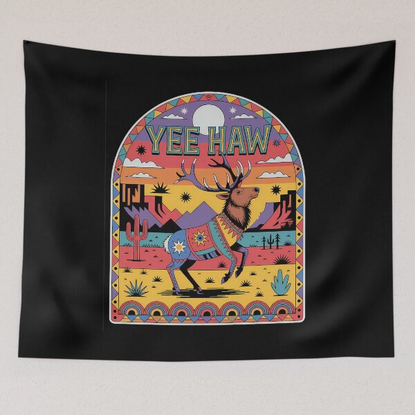 Aperçu de l'œuvre Art tribal du désert de l'élan bondissant de Yee Haw créée et vendue par Tammy Winand Arts.