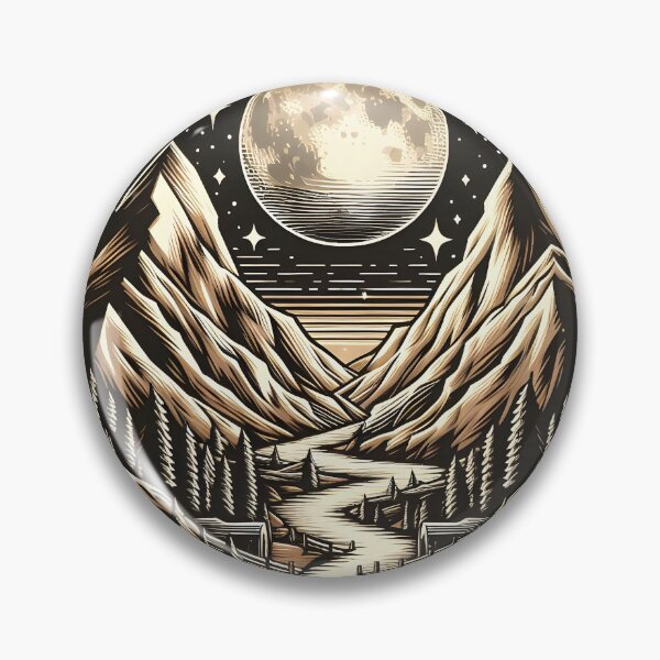 Artikelvorschau, Vollmond über majestätischem Bergtal entworfen und verkauft von FusionGaze.