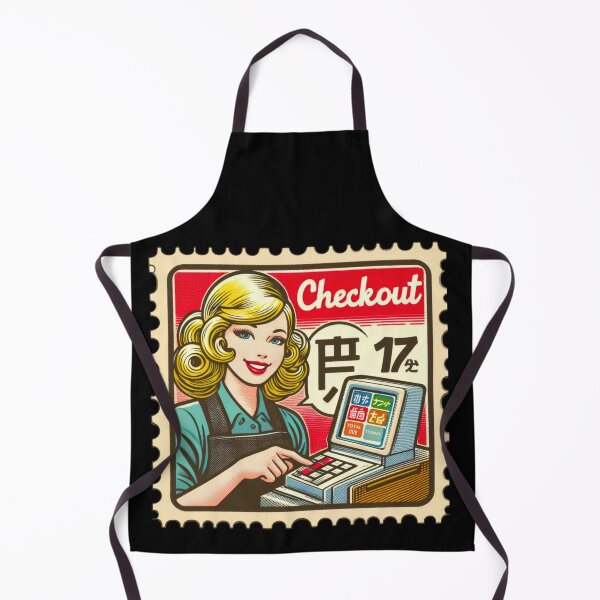 Item preview, Retro Checkout Girl Vintage Stamp  designed and sold by No1RetroStamps.