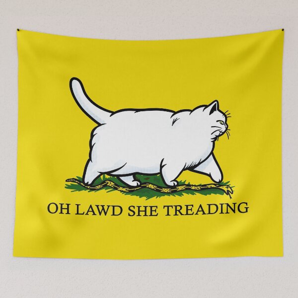 Item preview, Oh Lawd She Treading Chonky White Cat designed and sold by KilkennyCat Art.