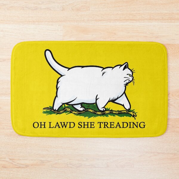 Item preview, Oh Lawd She Treading Chonky White Cat designed and sold by KilkennyCat Art.