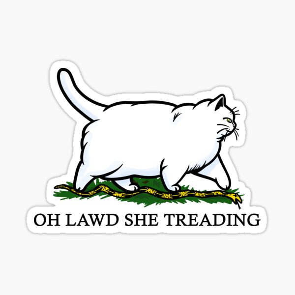 Item preview, Oh Lawd She Treading Chonky White Cat designed and sold by KilkennyCat Art.