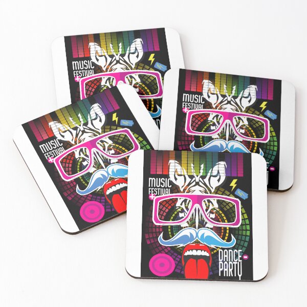 Item preview, festivals dance techno music bpm zebra glasses tongue mouth music designed and sold by Achille3777.
