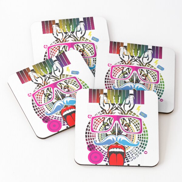 Item preview, festivals dance music techno music bpm zebra glasses tongue mouth designed and sold by Achille3777.