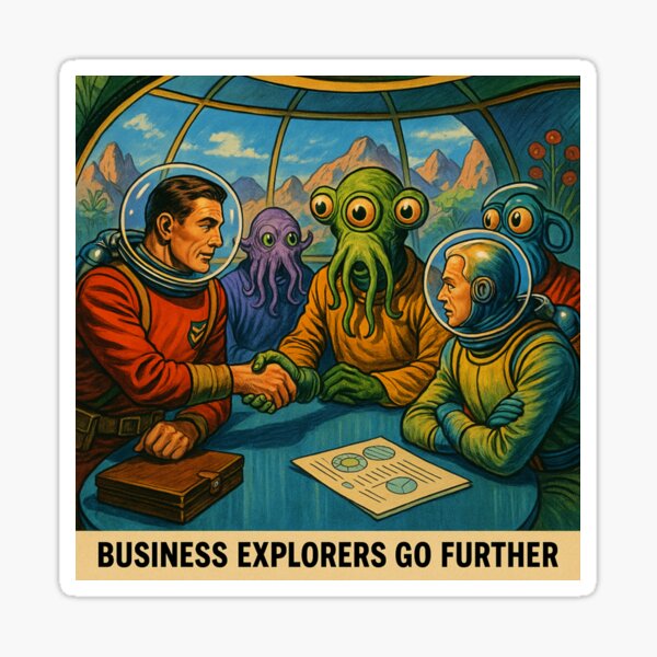 Item preview, Business Explorers - Martian BoardRoom designed and sold by Living In An Earlier Age.