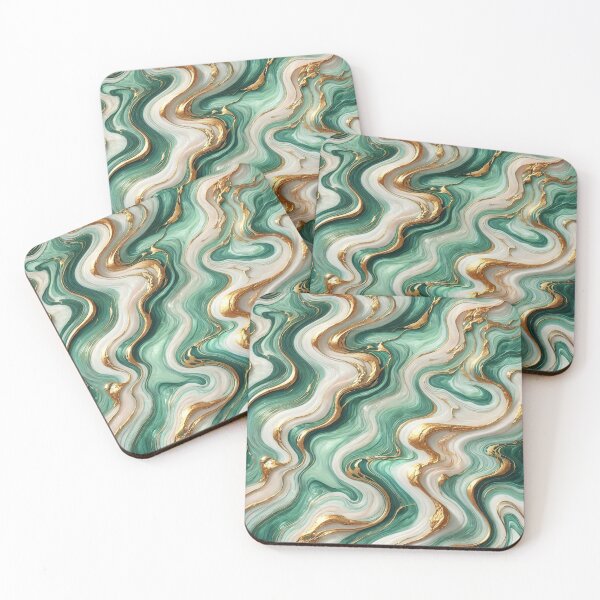 Item preview, Wavy Green and Gold Marble Design designed and sold by CraftachicDsgn.