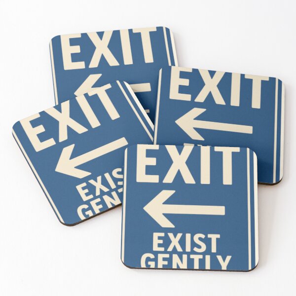 Item preview, EXIT – Exist Gently | Retro Minimal Sign Design designed and sold by Asfyi.