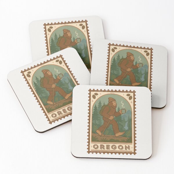 Item preview, Retro Bigfoot Oregon Stamp Art designed and sold by arowh.
