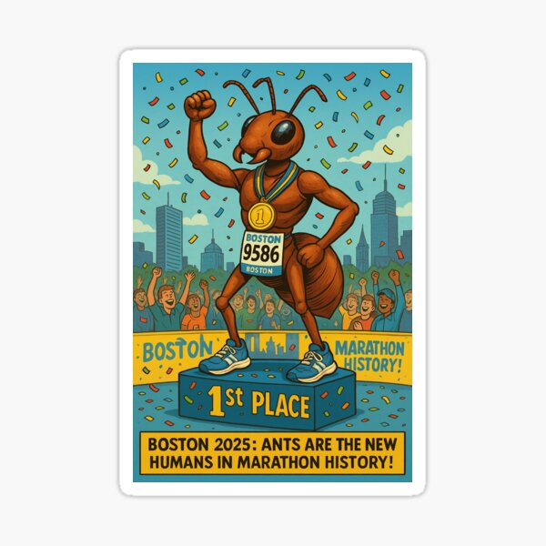 Item preview, Man Ant at Boston Marathon  designed and sold by BBBooks1.
