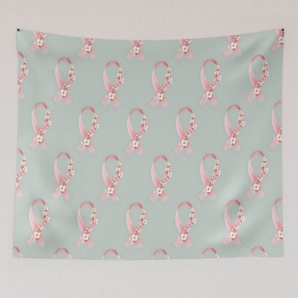 Item preview, The pink, floral, anti-cancer label designed and sold by Marcu Ioachim.