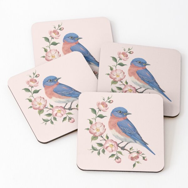 Item preview, Eastern Bluebird with Spring Blossoms designed and sold by BirdsnStuff.