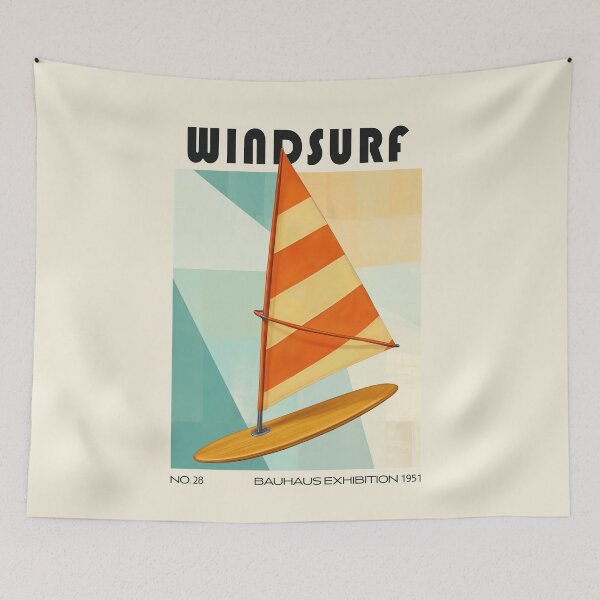 Item preview, Retro Windsurfing Bauhaus Mid Century designed and sold by MidCenturyStore.
