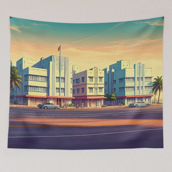 Item preview, Art Deco District Miami: Pastel Architectural Splendor designed and sold by LSVart.