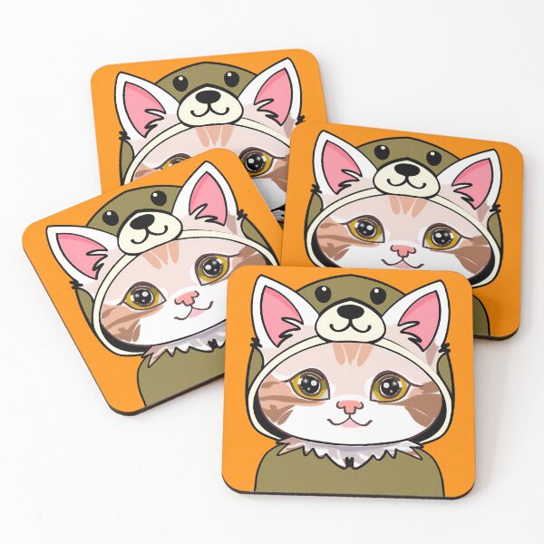 Item preview, Cute hooded cat in green and orange colors designed and sold by Clara Fruggeri.