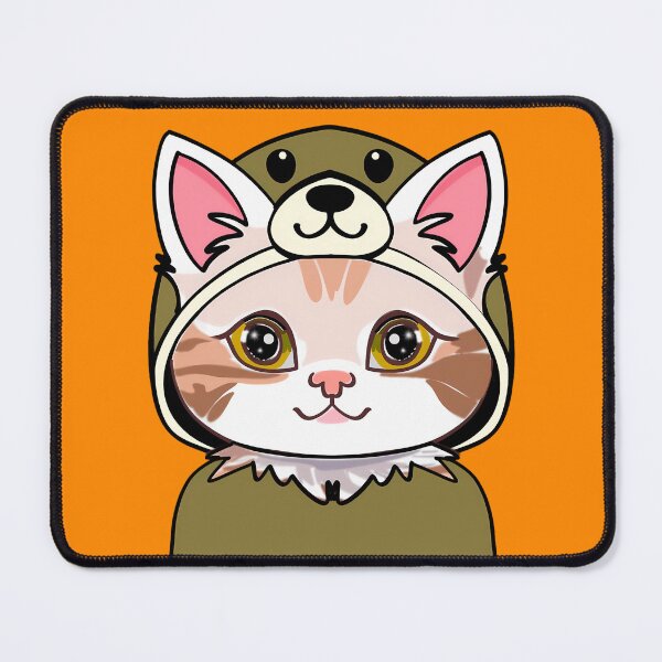 Item preview, Cute hooded cat in green and orange colors designed and sold by Clara Fruggeri.