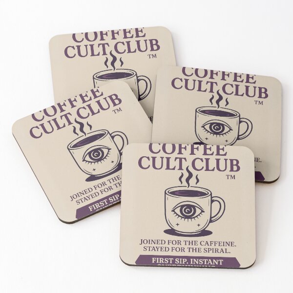 Item preview,  Koszulka „Coffee Cult Club” – Funny Caffeinated Spiral Tee for Chaos Seekers designed and sold by Laugh & Rewind .