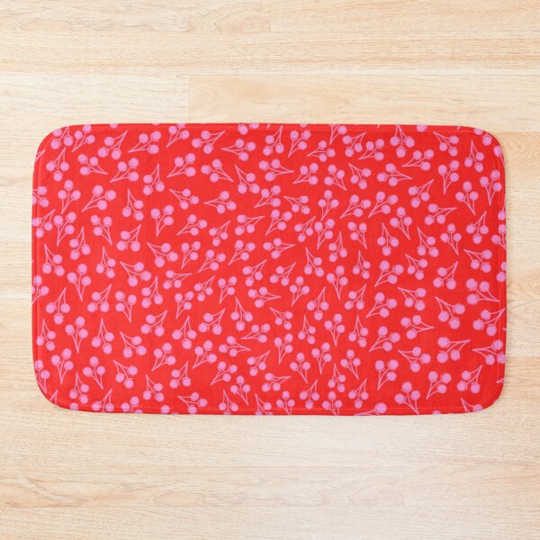 Item preview, Botanical Cotton Stems Country Cottage Pattern in Preppy Pink and Red designed and sold by kierkegaard.