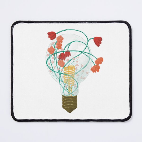 Item preview, Botanical Lightbulb – Surreal Floral Illustration with Glass Breakthrough designed and sold by EmilyBStudio.