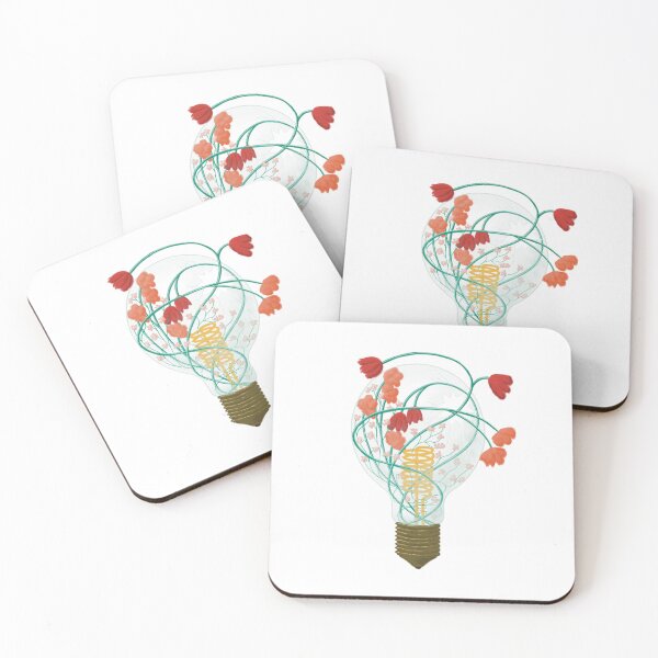Item preview, Botanical Lightbulb – Surreal Floral Illustration with Glass Breakthrough designed and sold by EmilyBStudio.