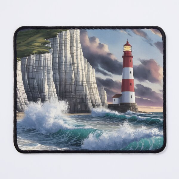 Item preview, Beachy Head Lighthouse: Red‑and‑White Beacon on England’s Cliffs designed and sold by LSVart.