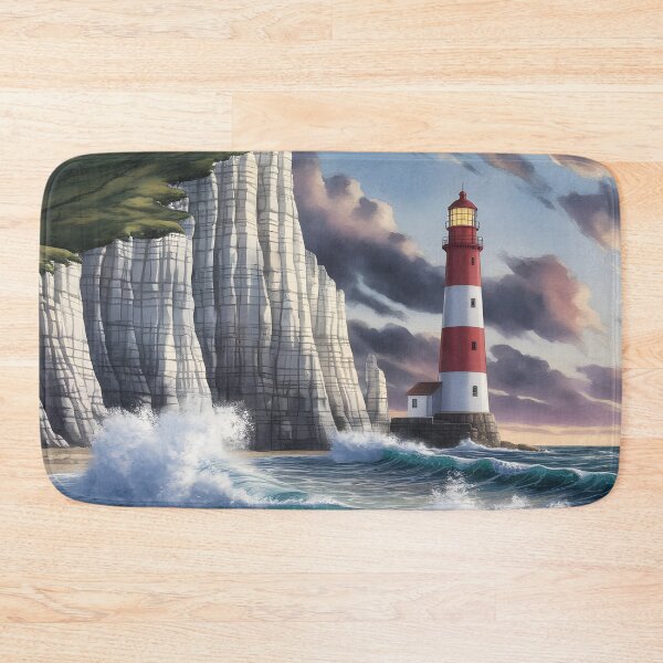 Item preview, Beachy Head Lighthouse: Red‑and‑White Beacon on England’s Cliffs designed and sold by LSVart.