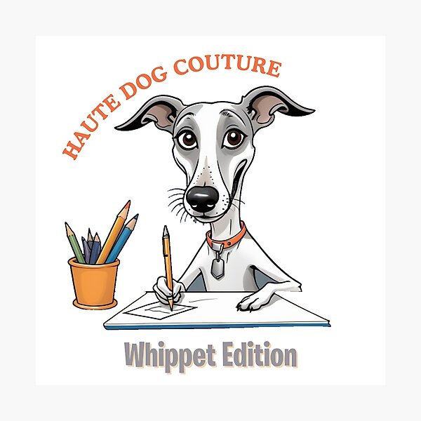 Item preview, Funny Whippet Portrait – Comic Designer Gift – Goofy Dog & Cat Owner Gifts – Humor Pet Lover Design designed and sold by KoraTalks.