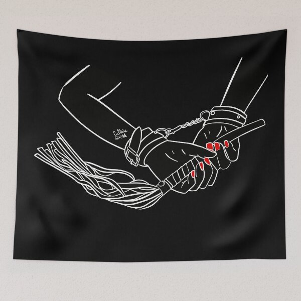 Item preview, Hands tied BDSM leather handcuff and whip designed and sold by Culturesensible.