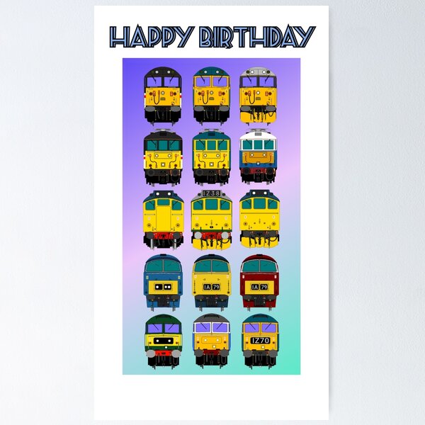 Item preview, British locomotives birthday card  designed and sold by TrainFanatic.