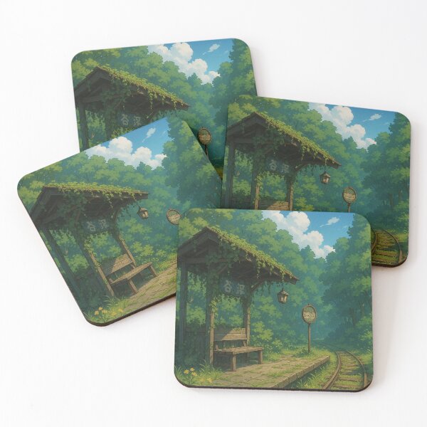 Item preview, Forest Station | Tranquil Anime Landscape designed and sold by DreamCraze.