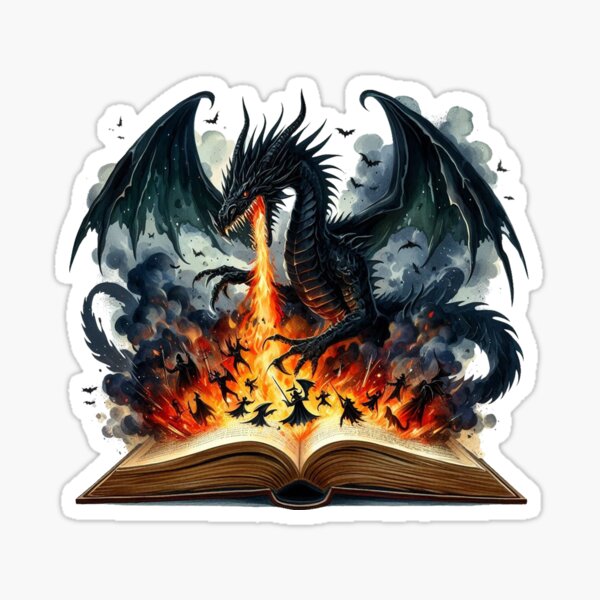 Artikel-Vorschau von Fantasy-Buch, Feuerdrache-Fantasy-Buch, designt und verkauft von yunamaliskova.