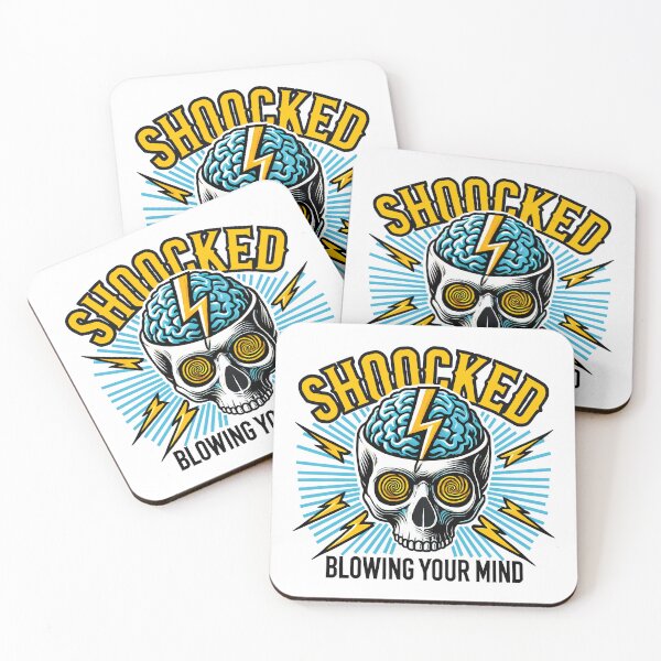 Item preview, Shocked Skull with Lightning Bolt and Vibrant Brain Design designed and sold by DrawHandArt.