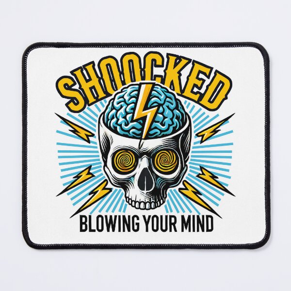 Item preview, Shocked Skull with Lightning Bolt and Vibrant Brain Design designed and sold by DrawHandArt.