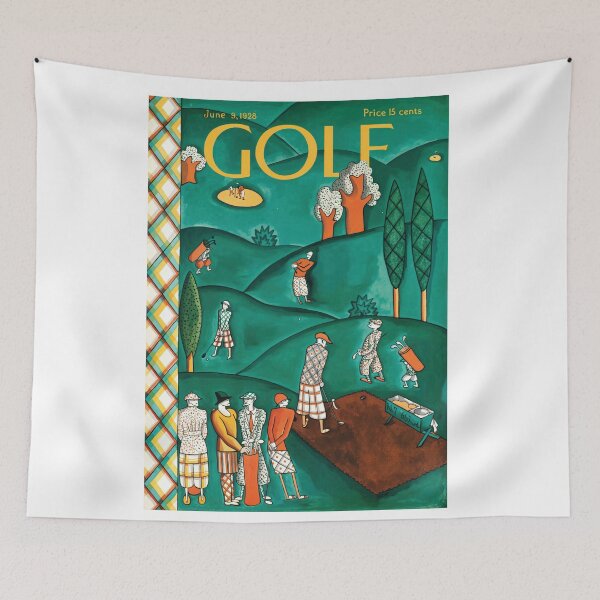 Item preview, Art Deco Golf Magazine Retro Green designed and sold by MidCenturyStore.