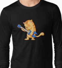 Funny Guitar Cat Electric Guitarist Gift Long Sleeve T-Shirt