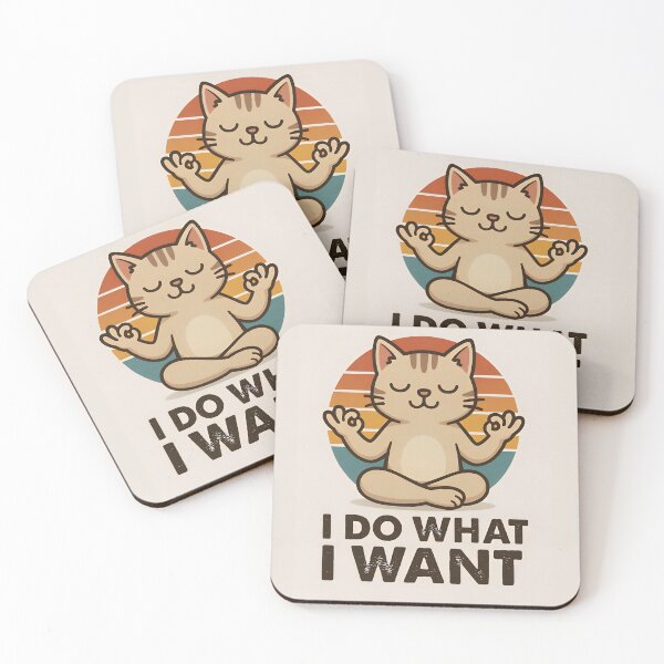 Item preview, Retro Zen Cat Doing What It Wants – Funny Yoga Meditation Quote designed and sold by Amr Siam.