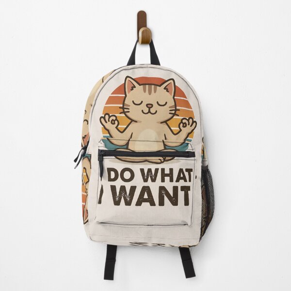 Item preview, Retro Zen Cat Doing What It Wants – Funny Yoga Meditation Quote designed and sold by Amr Siam.