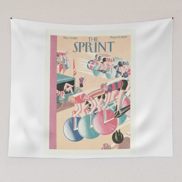 Aperçu de l'œuvre Couverture du magazine de course cycliste Sport créée et vendue par MidCenturyStore.