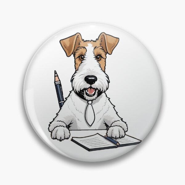 Item preview, Unique Funny Fox Terrier Dog Owner – Journalist Cartoon Gift – Whimsical Pet-Themed Artwork – Pet and Owner Humor Cartoons designed and sold by KoraTalks.