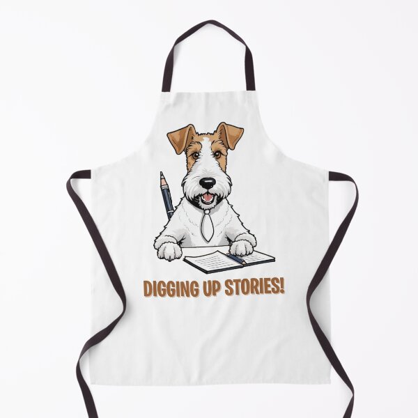 Item preview, Unique Funny Fox Terrier Dog Owner – Journalist Cartoon Gift – Whimsical Pet-Themed Artwork – Pet and Owner Humor Cartoons designed and sold by KoraTalks.