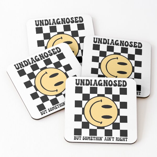 Item preview, Undiagnosed But Somethin' Ain't Right - Checkered Happy Face designed and sold by RLYGR8.