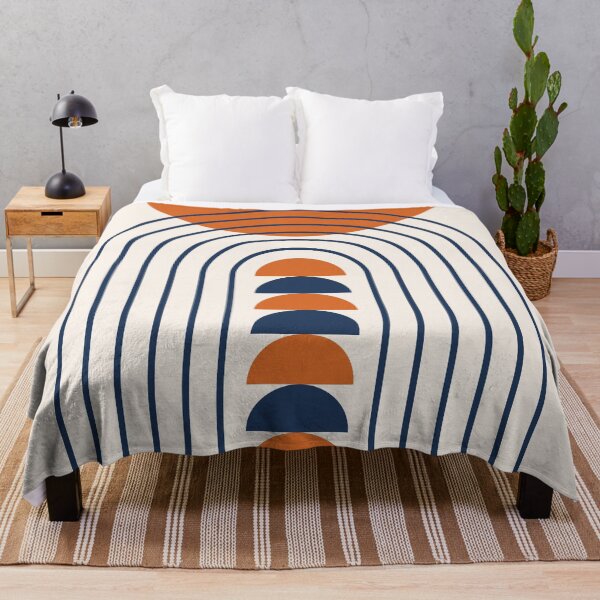 Item preview, Moderna lámpara de mesa Gateway Sun Rainbow de mediados de siglo, 15 pulgadas, en azul marino y naranja designed and sold by nineFlorals.