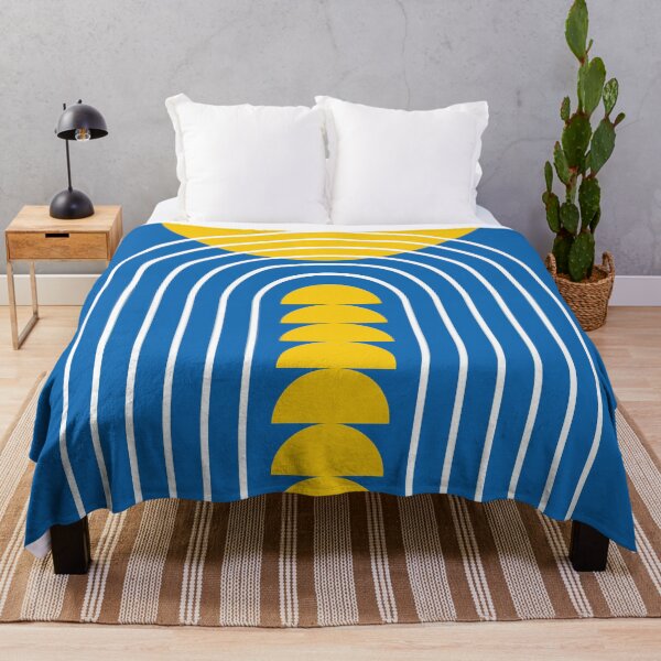 Item preview, Modern Mid Century Gateway Sun Rainbow 10 in Yellow French Blue designed and sold by nineFlorals.